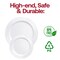 Smarty Had A Party 9 Solid White Economy Round Disposable Plastic Buffet Plates 120 Plates, 120PK 119WH-CASE - alternate 10