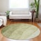 Homeroots 8' Olive Green And Artichoke Green Round Ombre Washable Indoor Outdoor Area Rug 581812 - alternate 8