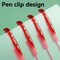 Deli Gel Pen 0.5mm, Red Ink, Capped, Clear Barrel, 12PK E6600S - alternate 4