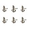 Homeroots Set of Six Silver Nautical Anchor Knob Metal Drawer Pull Knobs, 6PK 635795 - alternate 8