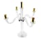 Homeroots 20" Clear Silver And Gold Crystal Tabletop Candelabra Candle Holder 590251 - alternate 1