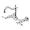 Kingston Brass Two-Handle Wall Mount Bridge Kitchen Faucet, Polished Chrome KS1261TAL - alternate 1