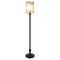 Homeroots 68" Black Torchiere Floor Lamp With Clear Transparent Glass Drum Shade 523369 - alternate 9