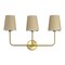 Jonathan Y Lila 26.5" 3-Light Traditional Coastal Scalloped Fabric Shade/Metal LED Vanity Light, Brass Gold/Brow JYL1609A - alternate 10