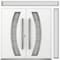 Vdomdoors Metal Double Doors Deux 6500 White Enamel Frosted Glass 1 Sidelight and Top Transom Entry Modern Pa DEUX6500DEXD-BEM-W72+12xH80+12-RH-O - alternate 1