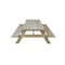 Homeroots 94" Beige Solid Wood Outdoor Picnic Table with Umbrella Hole 525012 - alternate 5