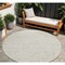 Homeroots 8' Beige And Linen Round Abstract Washable Indoor Outdoor Area Rug 598946 - alternate 1