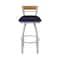 Holland Bar Stool Co Revelle 36in Swivel Extra Tall Bar Stool, Anodized Nickel Finish, Medium Back, Canter Twilight Seat 881 - alternate 11