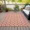 Homeroots 9' X 12' Coral And Beige Ogee Washable Indoor Outdoor Area Rug 601546 - alternate 9