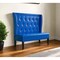 Homeroots 51" Blue Faux Leather Settee With Dark Brown Legs 285985 - alternate 5