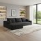 Homeroots 107" Black Corduroy Modular Compression Foam Sofa With Toss Pillows 712964 - alternate 3