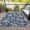 Homeroots 5' X 8' Navy Blue Beige And Gray Floral Washable Indoor Outdoor Area Rug 606165 - alternate 9