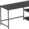 Homeroots 55" Black Wood and Stainless Steel L Shape Computer Desk 723783 - alternate 7