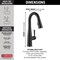 Delta Essa Single Handle Pull-Down Bar / Prep Faucet with Touch2O Technology 9913T-BL-DST - alternate 7