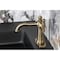 Kingston Brass One-Handle Single-Hole Bathroom Faucet with Deck Plate and Push Pop-Up Drain, Antique Brass KSD3543TKL - alternate 6