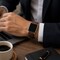 Elegani Hybrid Leather Rubber Band Compatible with Apple Watch 42mm, Dark Brown, Silver Buckle QRALGM-DBRN-42 - alternate 4