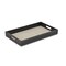 Homeroots Black and Cream Faux Leather and Linen Serving Tray 399624 - alternate 8