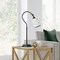 Homeroots 25" Black Metal Arched Table Lamp With White Drum Shade 524479 - alternate 9