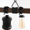 Jonathan Y Rhys 40" 8-Light Vintage Industrial Driftwood Iron LED Linear Chandelier w/Height Adjustable Bulbs, B JYL1330A - alternate 14