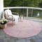 Homeroots 8' Pink And Ivory Round Abstract Washable Indoor Outdoor Area Rug 597042 - alternate 4