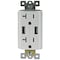 Automation Systems Interconnect Wall Outlet 20 Amp Tamper Resistant, with USB Charging Ports 3.4 Amp, White, Includes Wall Plate ATUR3.4-20-W - alternate 4