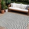 Homeroots 9' X 12' Gray And Ivory Chevron Washable Indoor Outdoor Area Rug 595317 - alternate 1