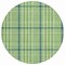 Homeroots 8' Green And Ivory Round Plaid Washable Indoor Outdoor Area Rug 601472 - alternate 7