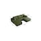 Homeroots 107" Green Corduroy Modular Compression Foam Sofa With Ottoman And Toss Pillows 712958 - alternate 5