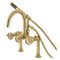 Kingston Brass 7" Center Deck-Mount Clawfoot Tub Faucet with Hand Shower, Brushed Brass AE8107CG - alternate 1