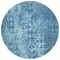 Homeroots 8' Blue Round Ikat Washable Indoor Outdoor Area Rug 576973 - alternate 8