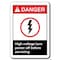 Signmission 10 in Height, Plastic, ANSI-710DS High Voltage Turn Power, ANSI-710DS High Voltage Turn Power ANSI-710DS High Voltage Turn Power - alternate 1