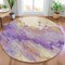 Homeroots 8' Purple And Gold Round Abstract Washable Indoor Outdoor Area Rug 631887 - alternate 8