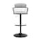 Homeroots Light Gray and Black Fabric with Metal Swivel Low Back Adjustable Height Bar Chair 534447 - alternate 9