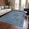 Homeroots 9' X 12' Blue And Gray Medallion Washable Indoor Outdoor Area Rug 616056 - alternate 7