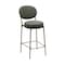 Homeroots Set of Two 29" Green and Gold Faux Leather and Metal Low Back Bar Height Bar Chairs, 2PK 719632 - alternate 6