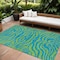 Homeroots 10' X 14' Teal Blue And Green Animal Print Washable Indoor Outdoor Area Rug 600713 - alternate 1