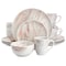 Elama Fine Marble 16 Piece Porcelain Dinnerware Set in Red and Gray EL-FINEMARBLE-RG - alternate 1