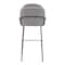 Homeroots Set of Two 30" Light Gray And Black Shearling And Steel Bar Height Bar Chairs 555693 - alternate 8