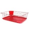 Megachef 17.5 Inch Red Dish Rack with 14 Plate Positioners and a Detachable Utensil Holder DR-103 - alternate 1