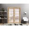 Sartodoors Sliding French Double Pocket Doors Frosted Glass Oak 48x84 (2* 24x84) Solid Core Modern Interior QUADRO4002DP-DUB-4884 - alternate 1