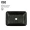 Vigo Donatello Artistic Onyx Gray Glass 18 in. L x 13 in. W x 4 in. H Rectangular Vessel Bathroom Sink VG07084 - alternate 7