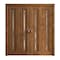 Sartodoors Sliding Closet Double Bi-fold Doors 96 x 80 inches, Ego 5014 Cognac Oak Veneer, Sturdy Tracks Mold EGO5014DBF-DKO-96x80 (4* 24x80) - alternate 1