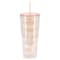Mr. Coffee Modern Euphoria 4 Piece 23 Ounce Plastic Tumbler with Straw and Lid Set in Pink 136625.01 - alternate 6