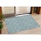 Homeroots 3' X 5' Teal Blue And Ivory Floral Washable Indoor Outdoor Area Rug 594665 - alternate 1