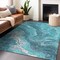 Homeroots 5' X 8' Teal Blue Gray And Ivory Abstract Washable Indoor Outdoor Area Rug 618209 - alternate 7