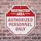 Signmission Restricted Area Authorized Personne, 6 Inch X 6 Inch, Plastic Sign OC-P-6-175 - alternate 7