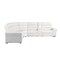 Homeroots Gray And White Faux Leather Power Reclining Curved Corner Sectional With Console 564420 - alternate 6