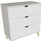 Homeroots 30" White And Natural Wood Three Drawer Dresser 552260 - alternate 8
