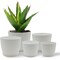 Campior Plastic Plant Pots with Drainage, Home Decor Flower Pot, Stackable Design for Indoor, 5PK CMPWHT55 - alternate 1