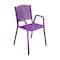 Leisure Craft 31 5/8" Tall Dining Height Stackable Perforated Chair, Purple C1-PERF-PURPLE - alternate 1